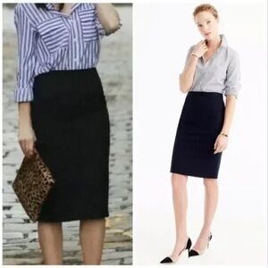 J Crew Factory NWT The Pencil Skirt Black Grey lined